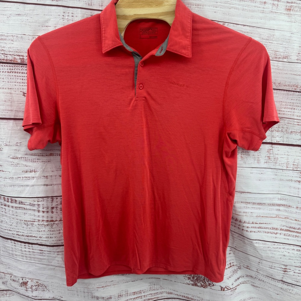 Patagonia Polo Shirt Mens Size Large Short Sleeve PTencel Blend Golf Performance